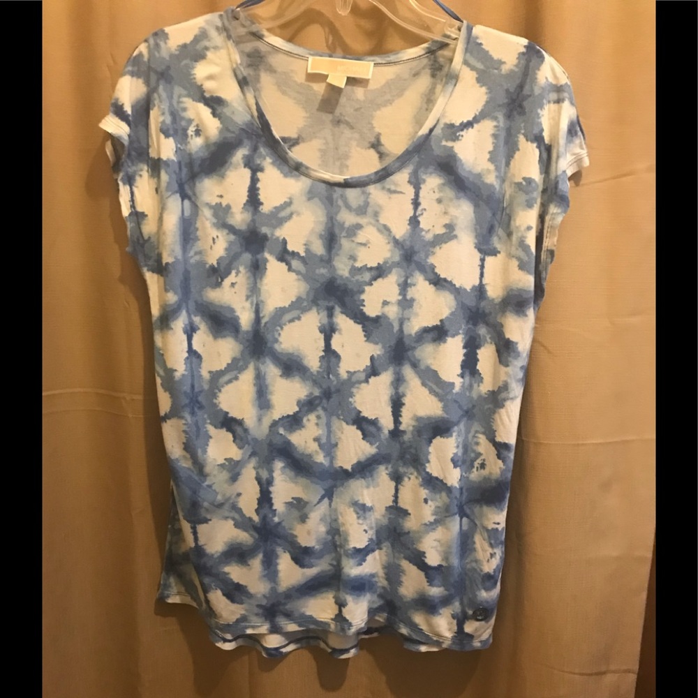 Michael Kors M top blue & white tie-dye
